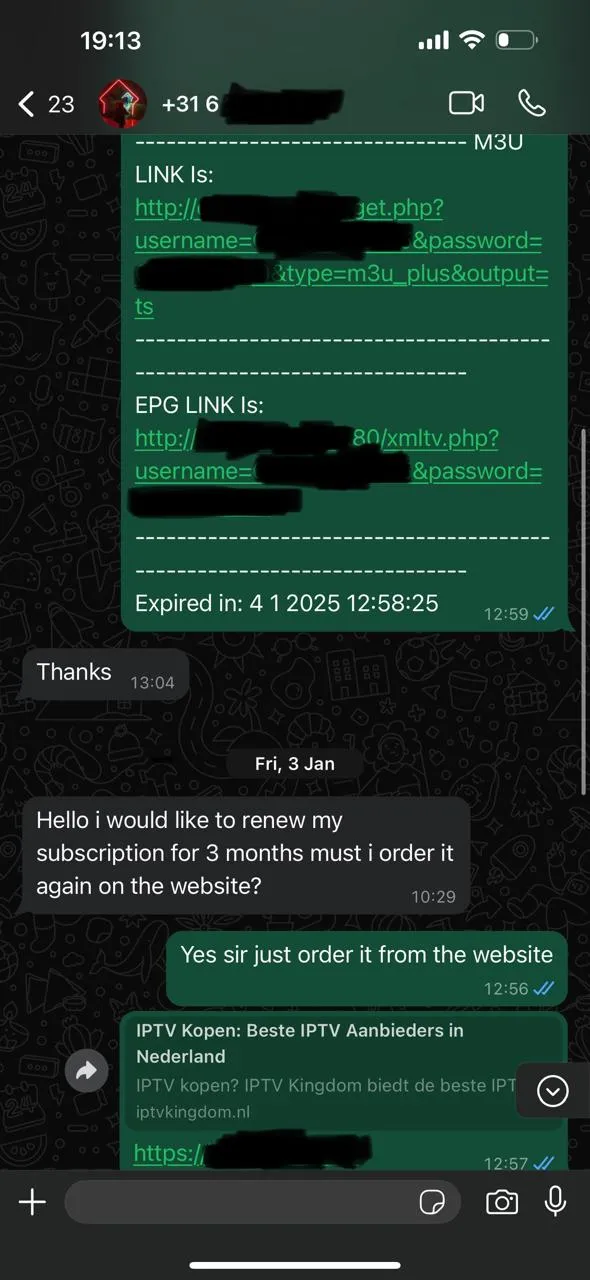Tevreden klant over IPTV abonnement bij IPTV Koning – snelle levering en topkwaliteit